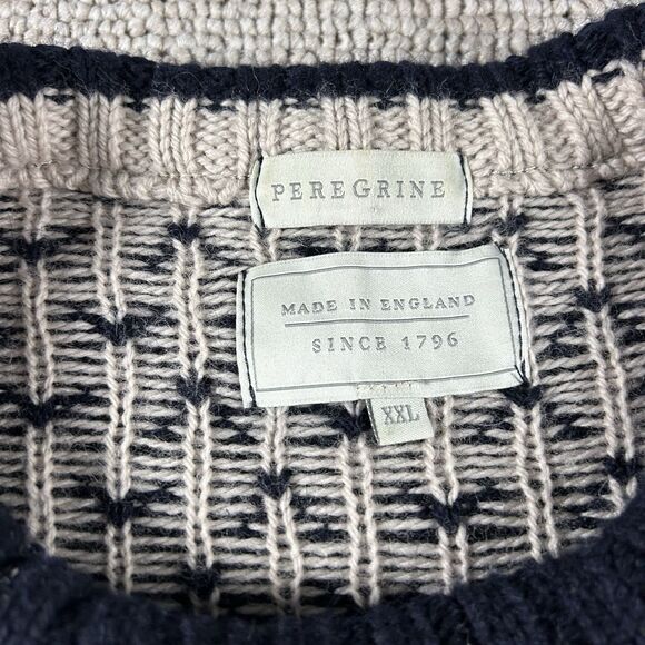 Peregrine Wool Sweater Men’s XXL Blue Birdseye Crewneck England Classic Preppy - Picture 6 of 12